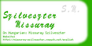 szilveszter missuray business card